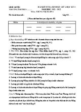 Bài kiểm tra định kỳ giữa học kỳ I môn Tiêng Viêt Lơp 4 - Năm học 2021-2022